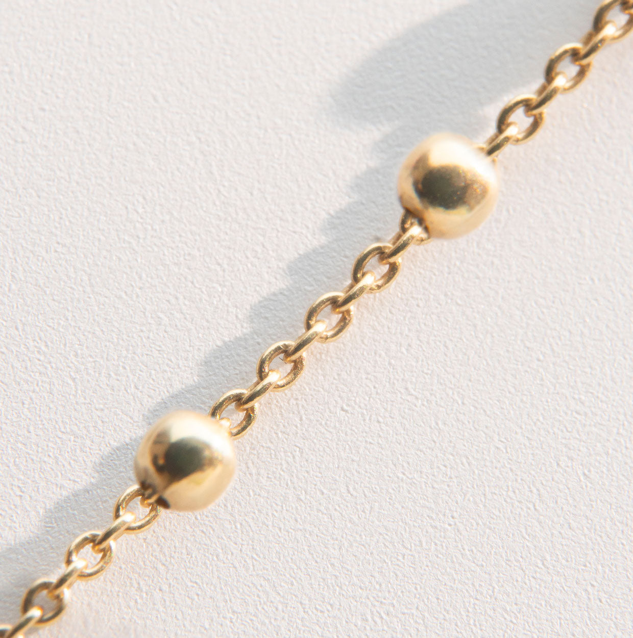 Sterling Bead and Trace Chain 45cm (Satellite)