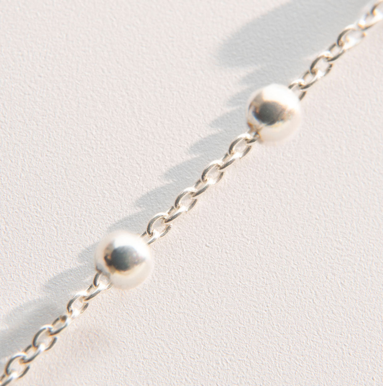 Sterling Bead and Trace Chain 45cm (Satellite)