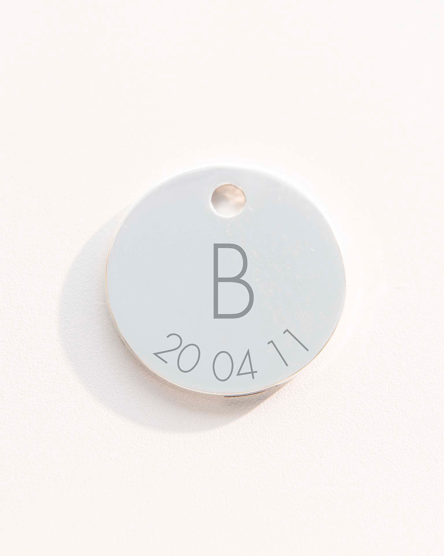 Silver Add a 12mm Initial and Date Disc Charm