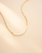 Gold Anja Personalised Pearl Necklace