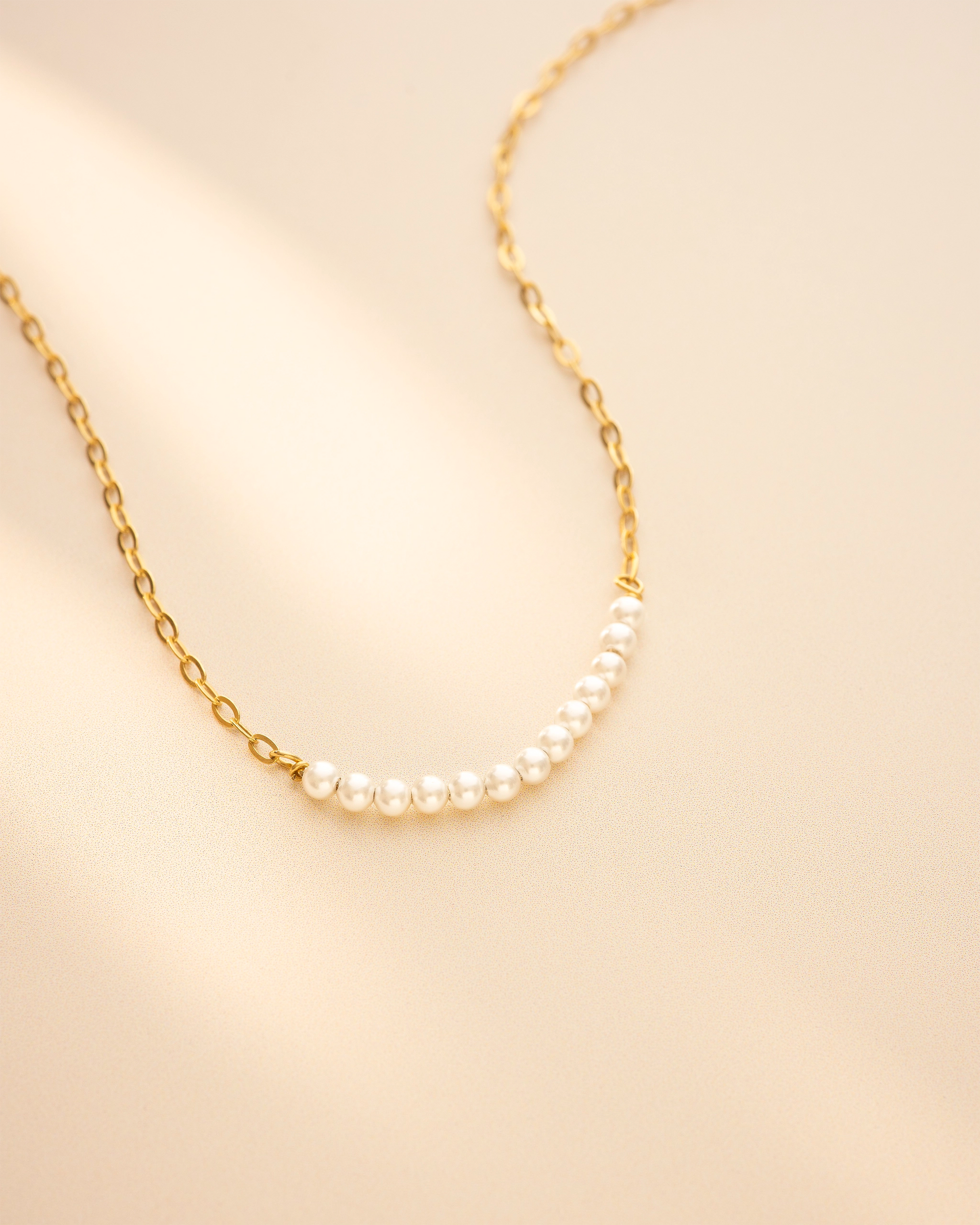 Gold Anja Personalised Pearl Necklace
