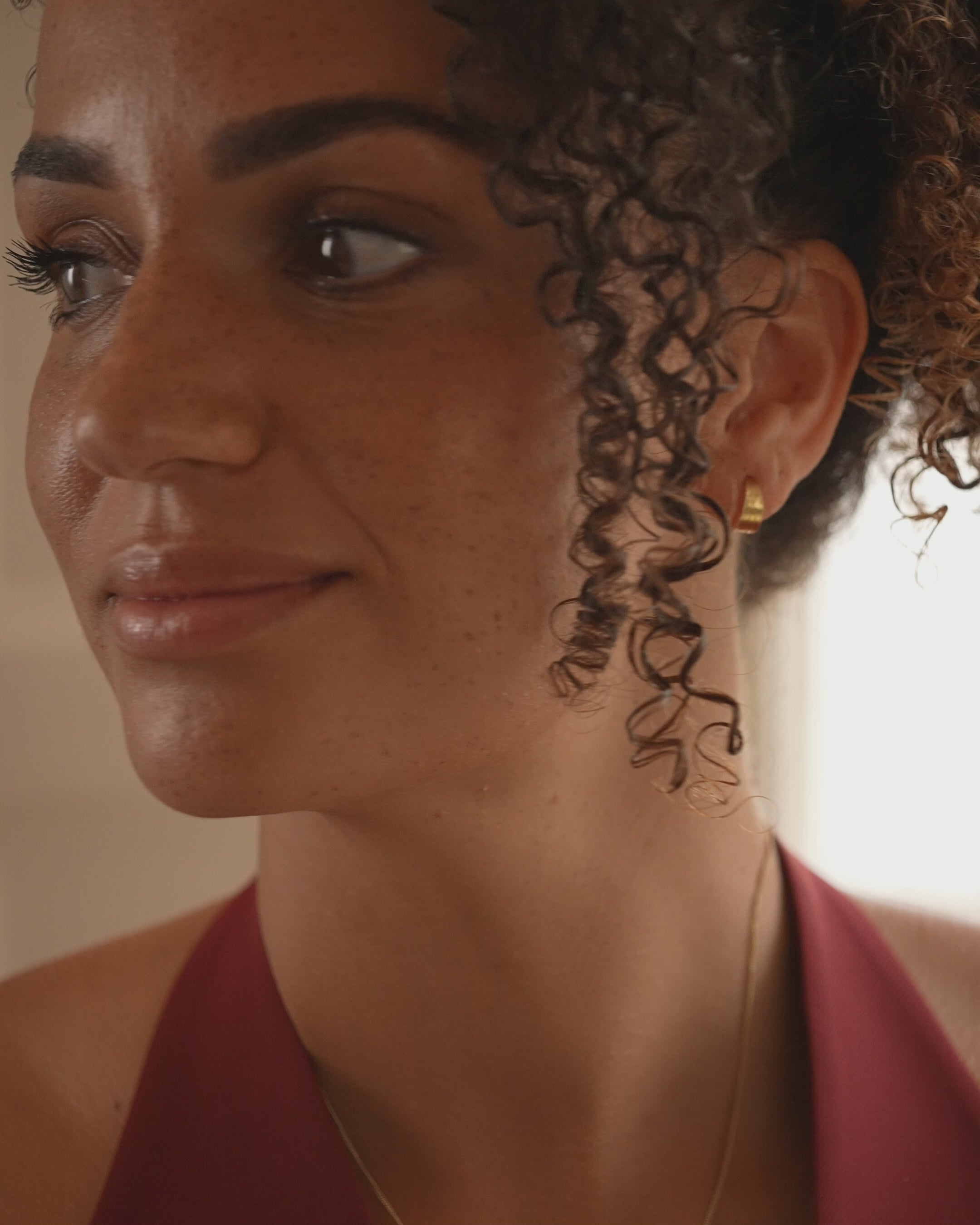 Gold Textured Statement Hoop Earrings