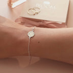 Silver Initial and Date Personalised Bracelet