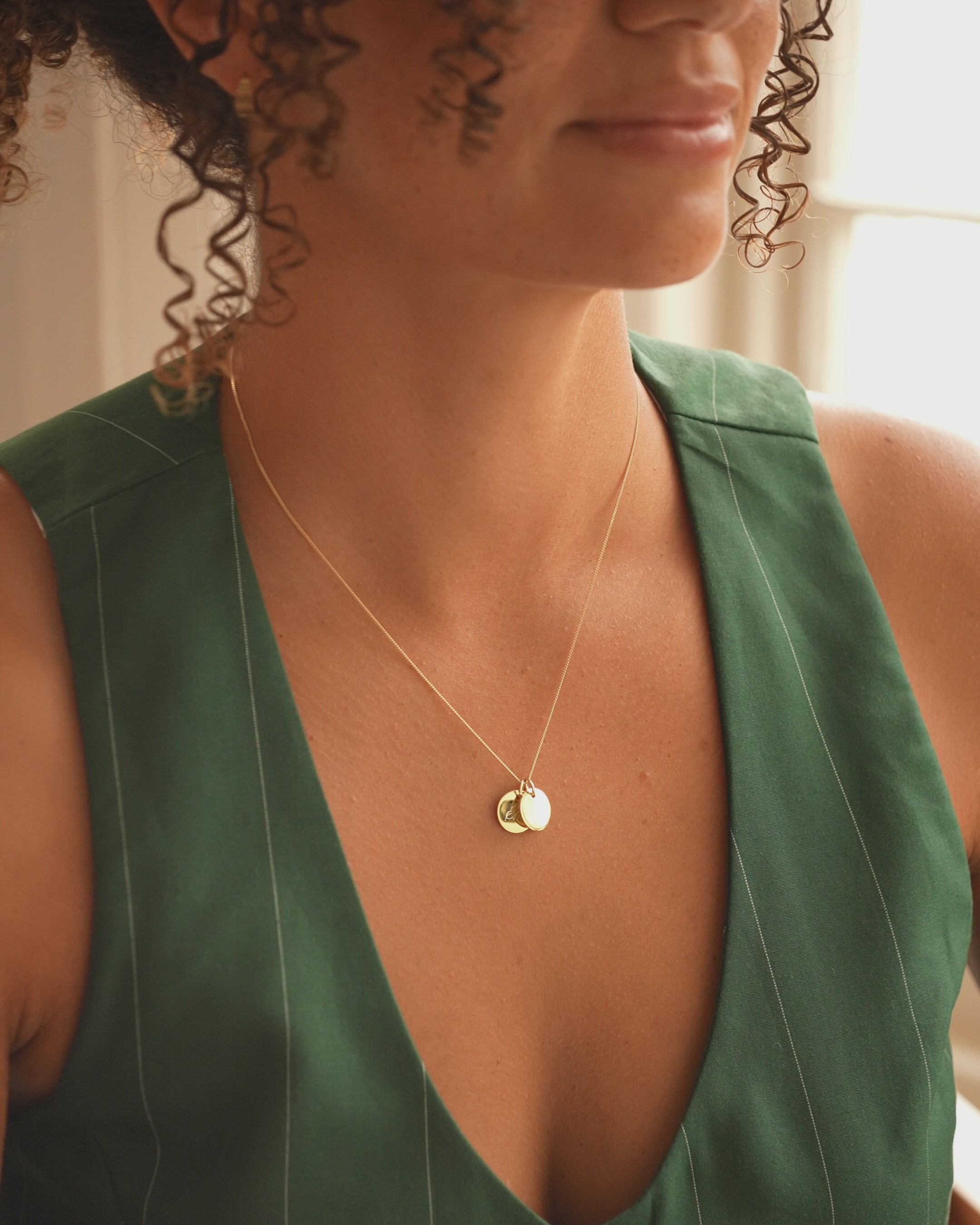 Silver Initial Disc Personalised Name Necklace