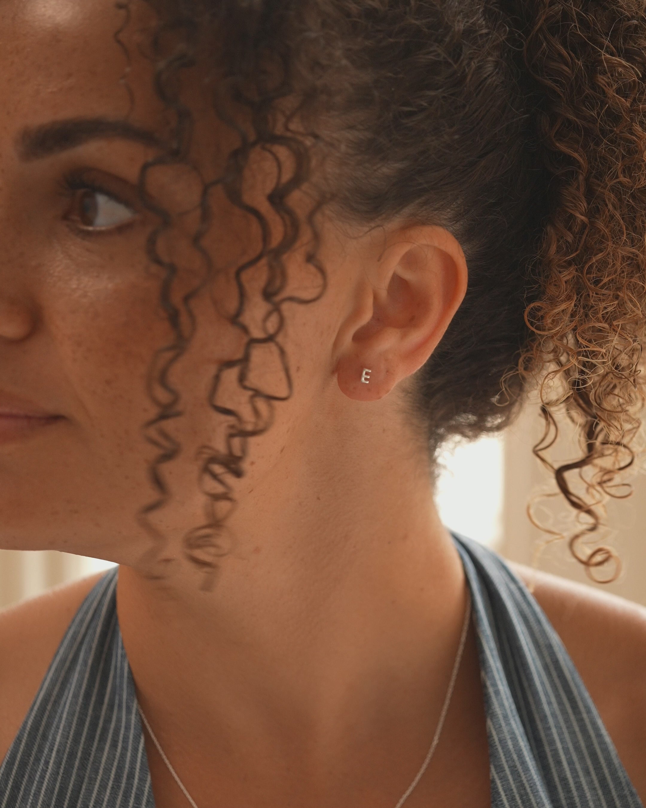 Gold Personalised Letter Earrings