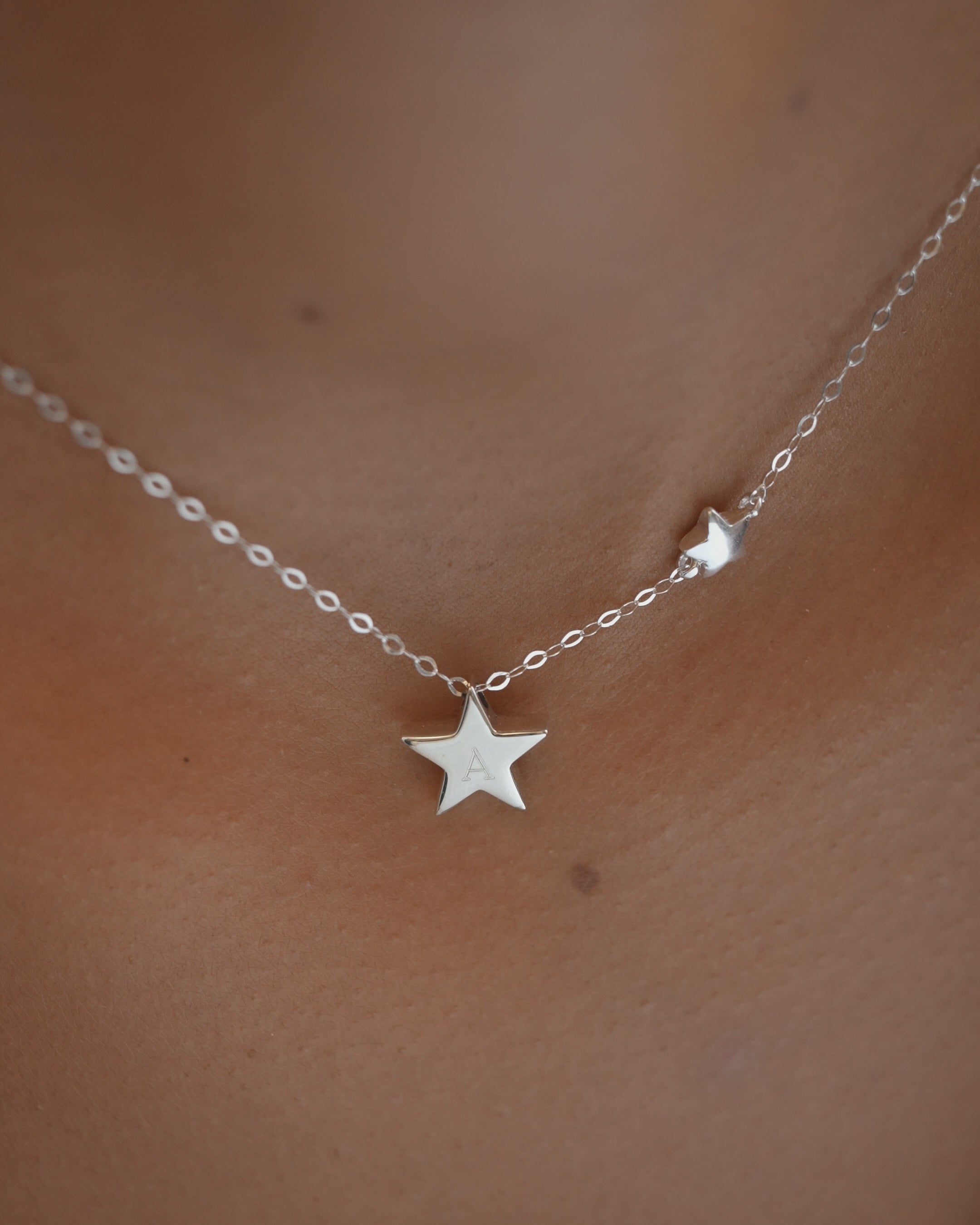 Silver My Lucky Star Personalised Kids Necklace