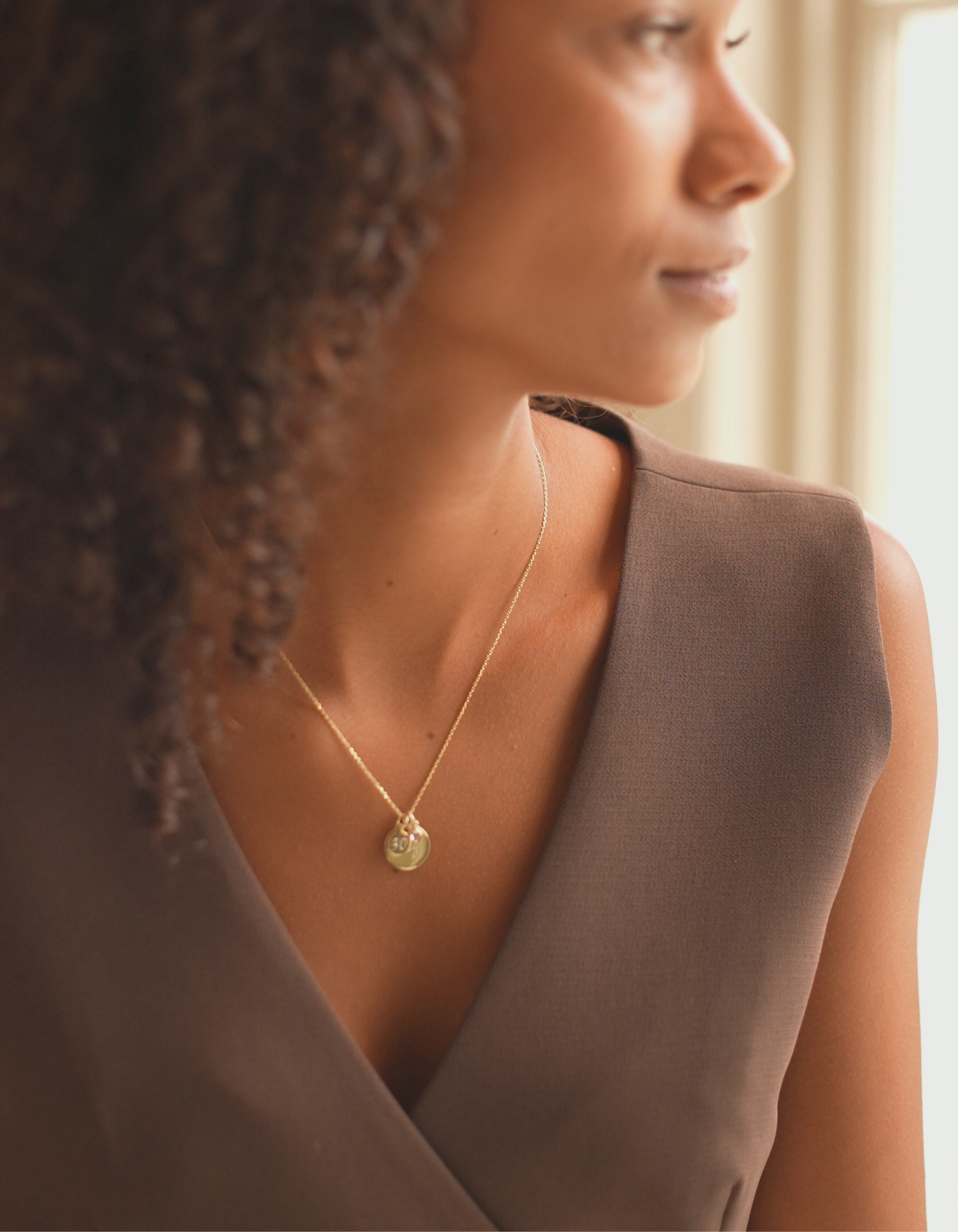 Silver Personalised Birthday Disc Name Necklace