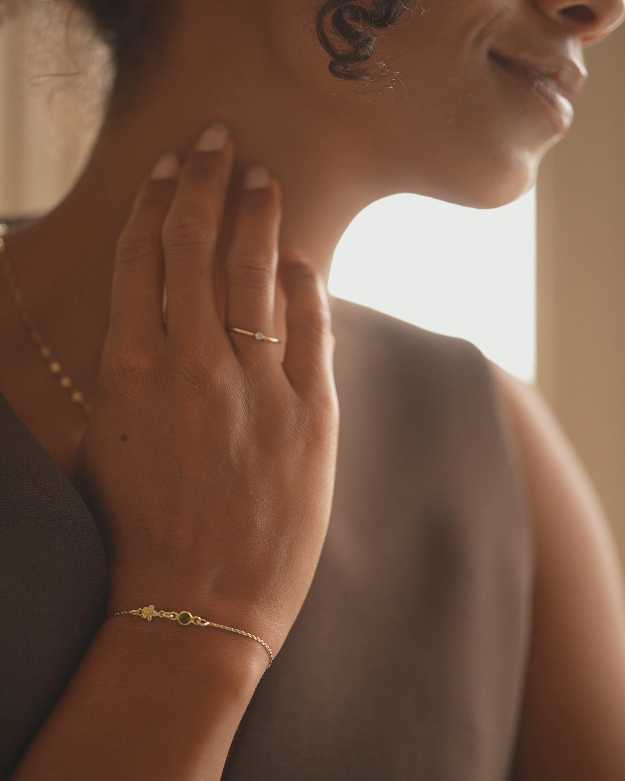 Gold ring with birthstone