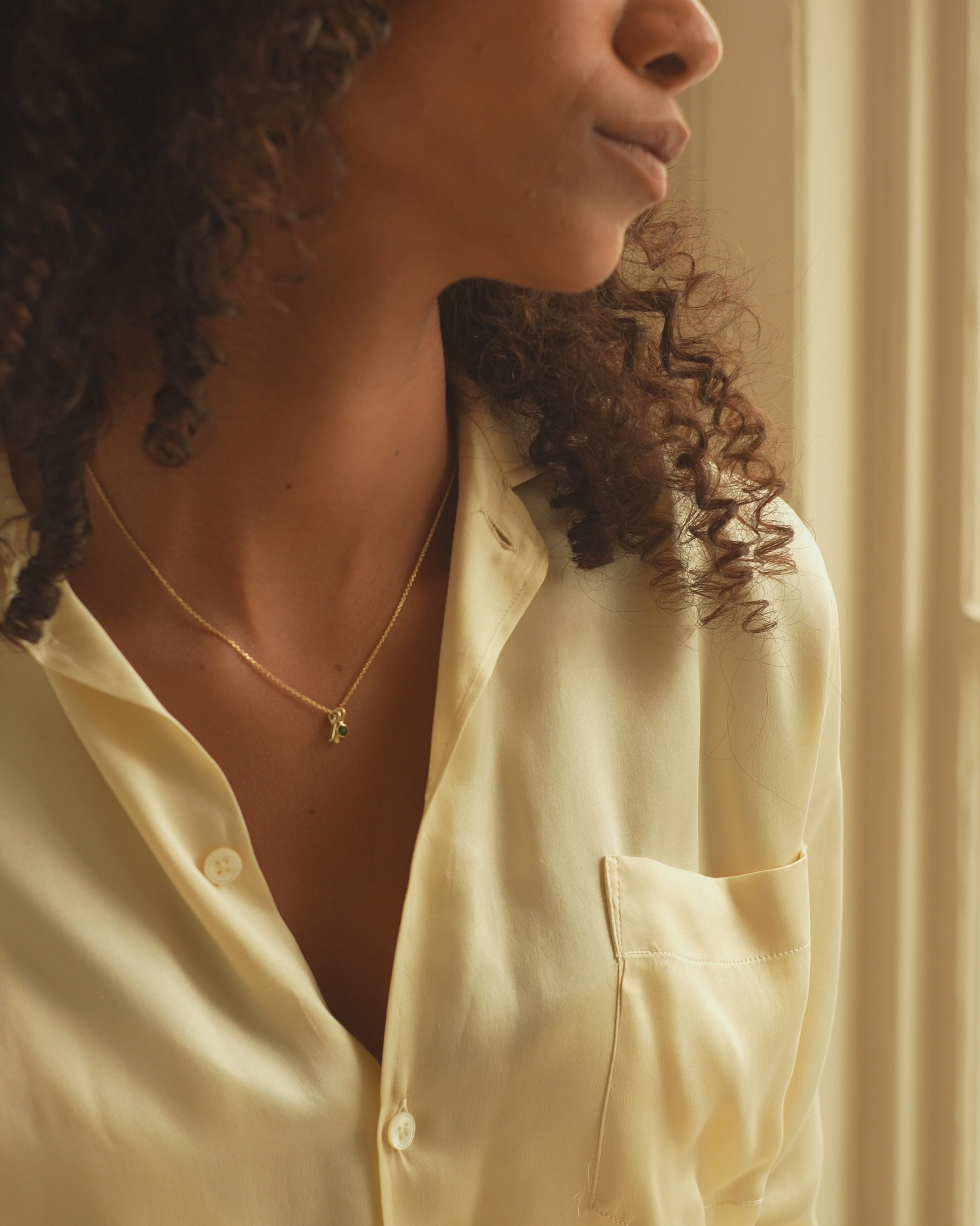 Silver Letter Birthstone Personalised Necklace