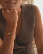 Gold Curved Skinny Bar Personalised Message Bracelet