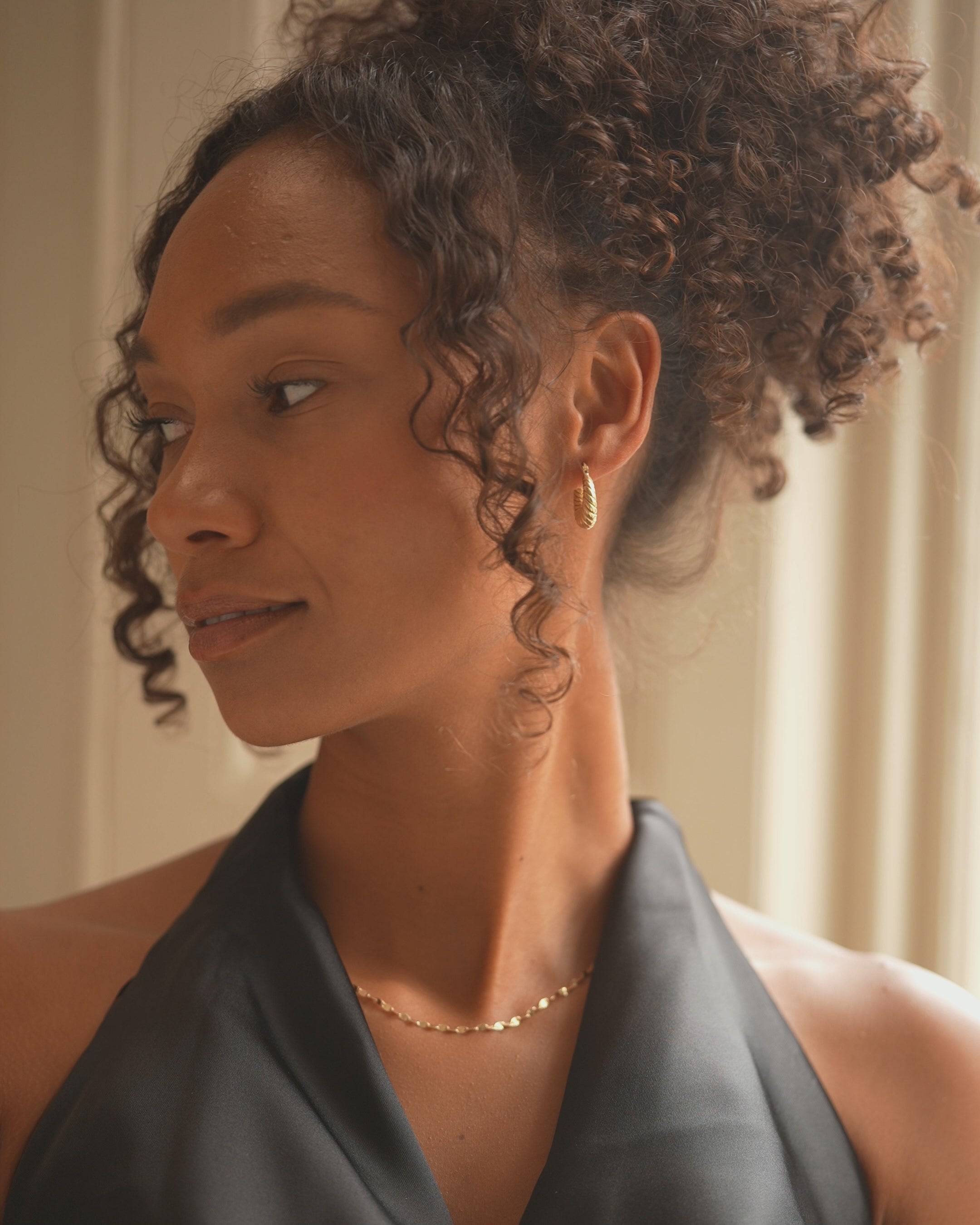 Silver Twist Statement Hoop Earrings