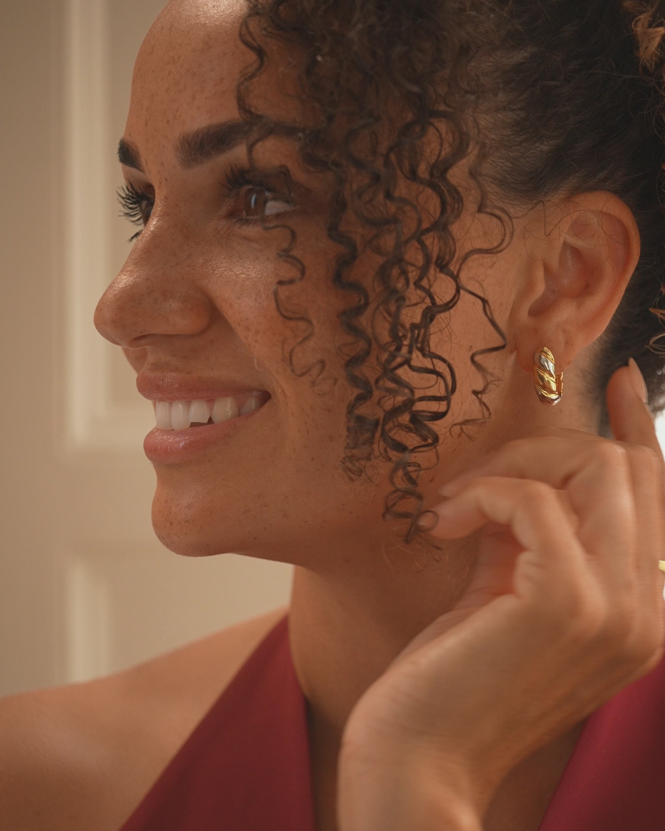 Mixed Metal Statement Hoop Earrings