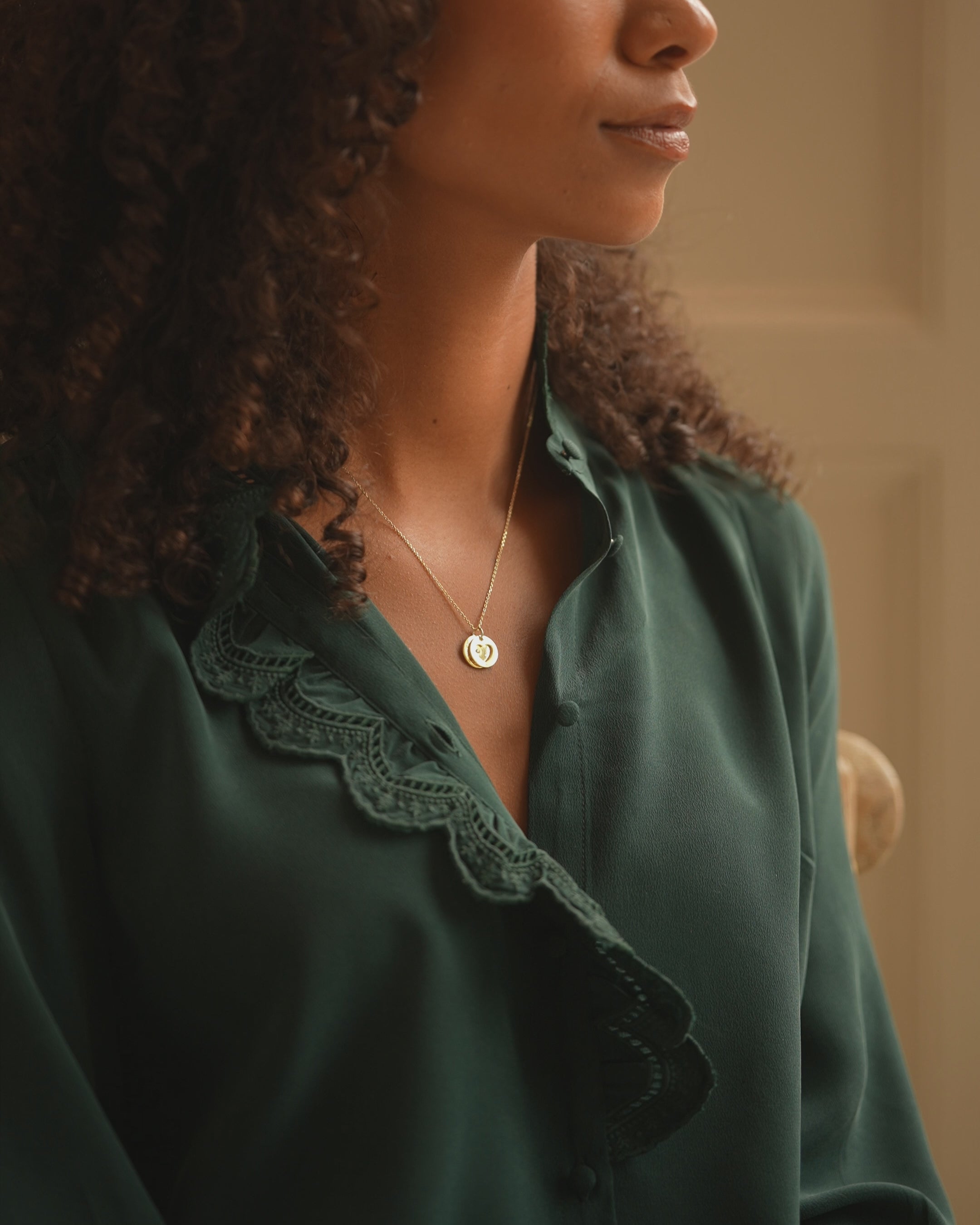 Gold Personalised Secret Message Heart Birthstone Necklace