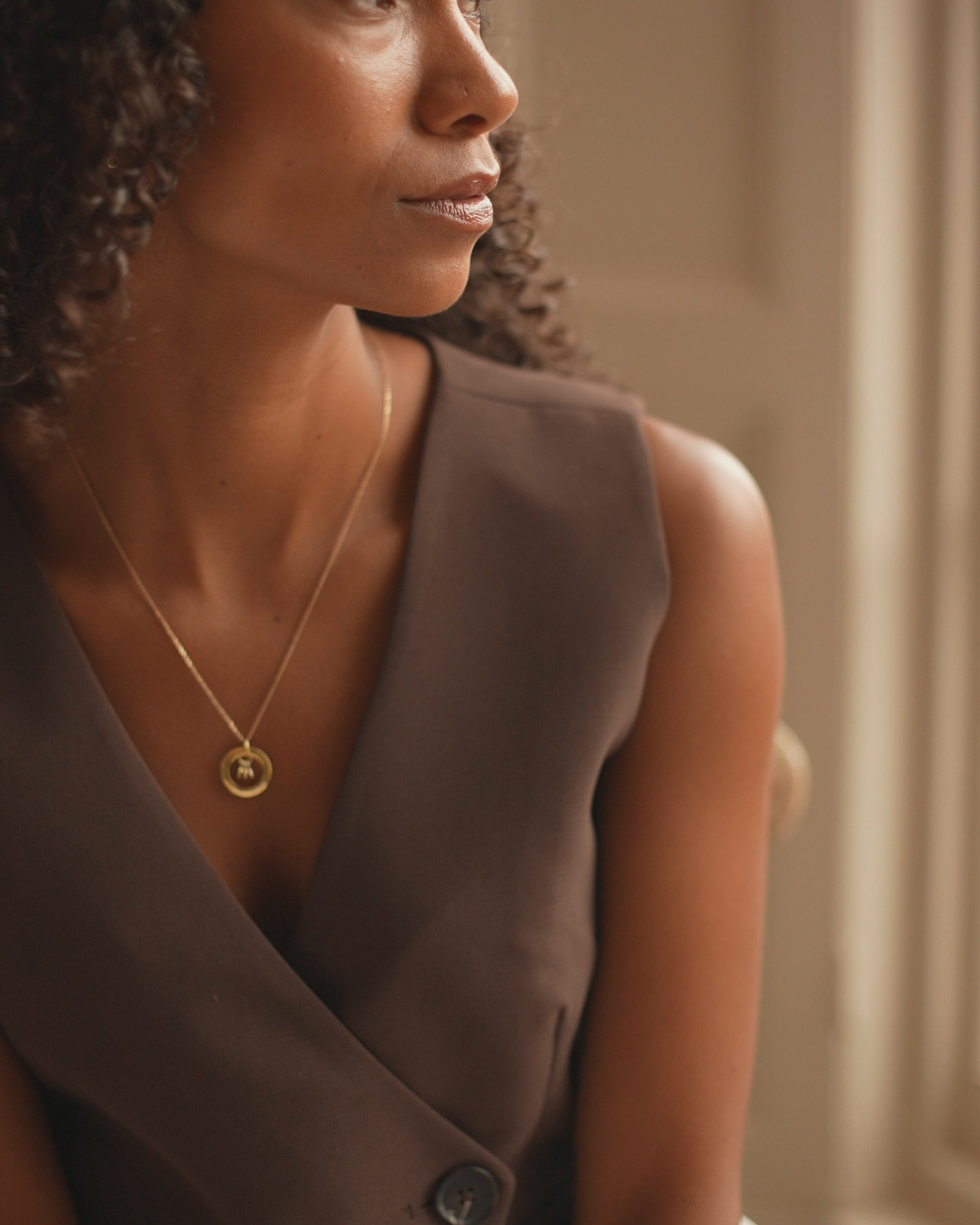 Gold Family Eternal Ring and Birthstone Personalised Necklace