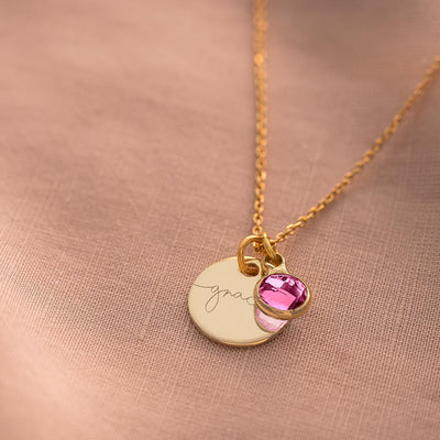 Esme Initial Birthstone Personalised Necklace