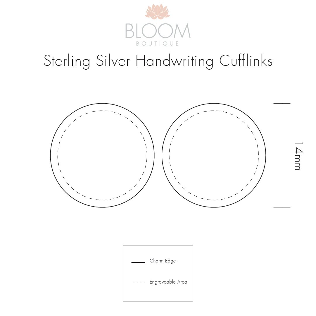 Sterling Silver Handwriting Personalised Cufflinks