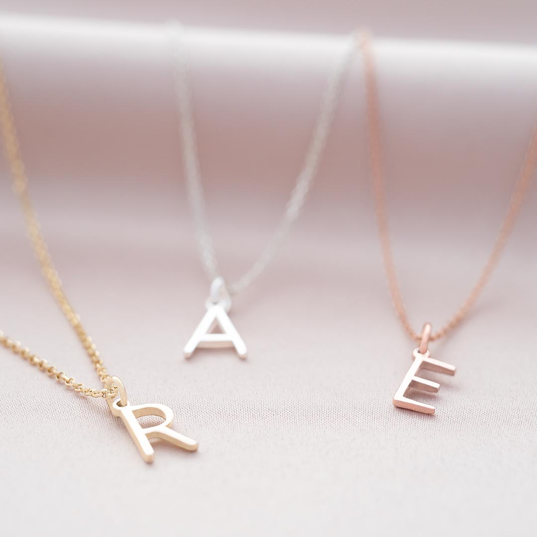Contemporary Letter Pendant Sterling Silver Personalised Necklace