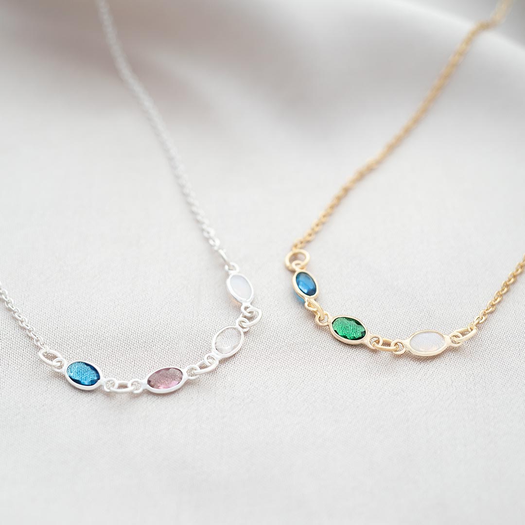 Create Your Own Family Oval Birthstone Personalised Necklace