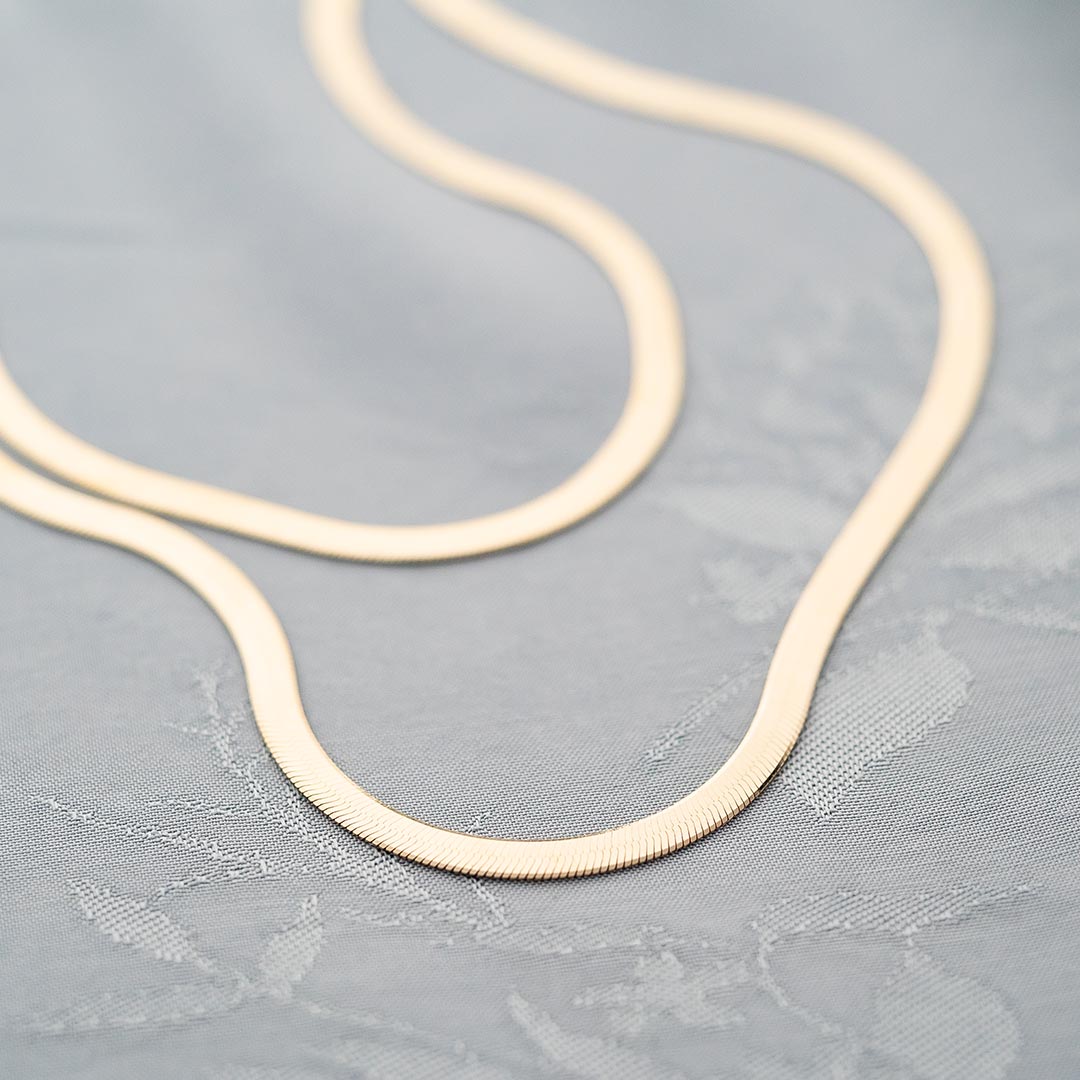 Edie Personalised Layer Herringbone Chain Necklace