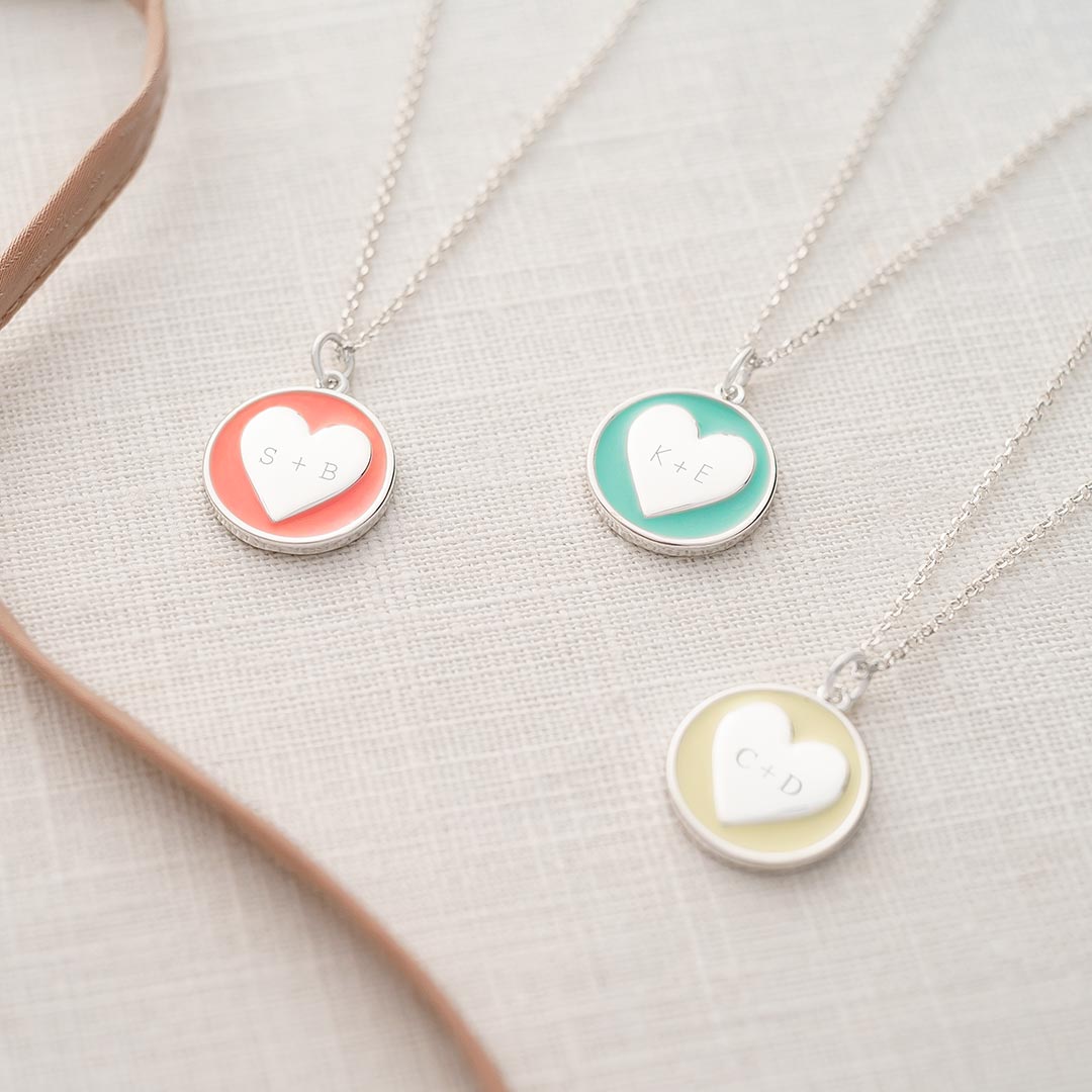 Freya Heart Necklace available in Three Colourways