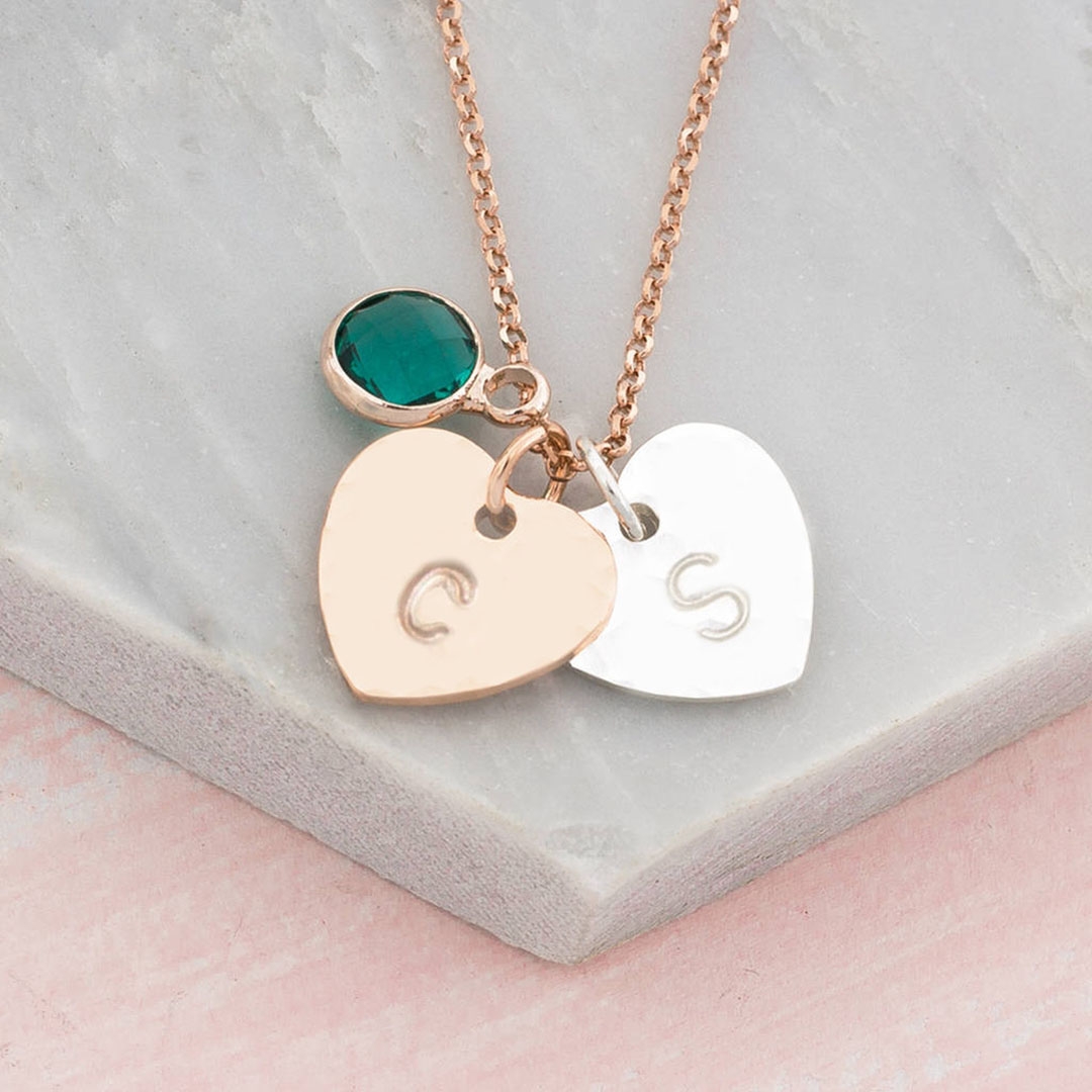 Personalised Hand Stamped Heart Pendant Necklace
