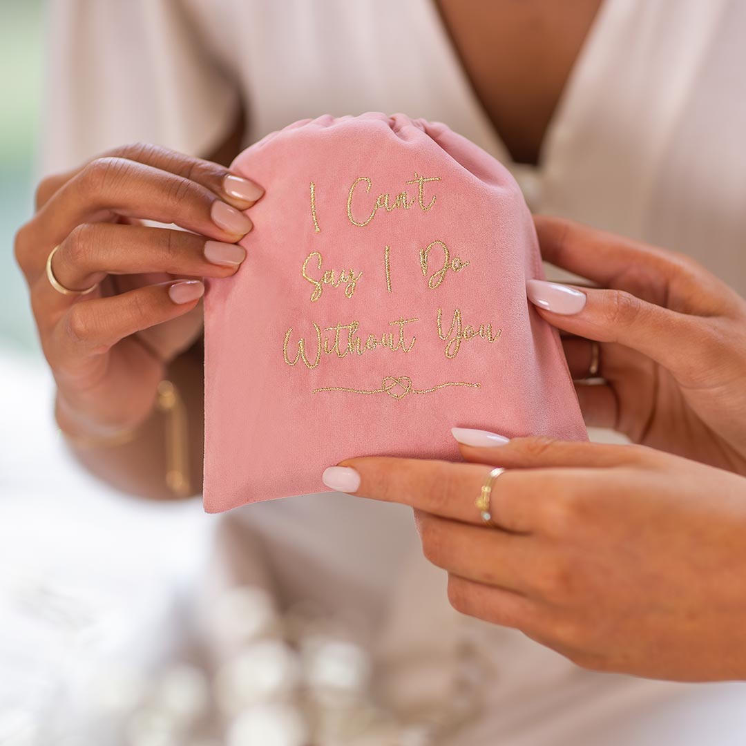 peony can't say I do without you suede gift pouch