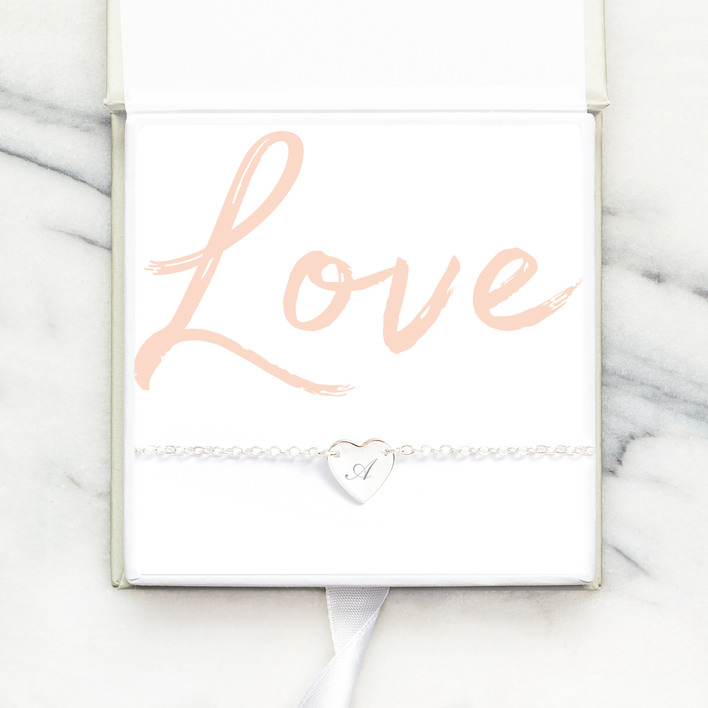 Khloe Heart Personalised Bracelet Gift Set 