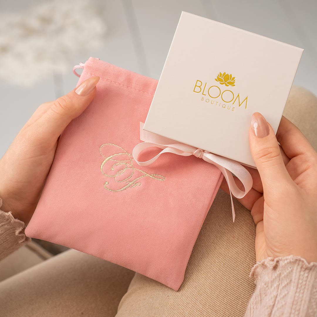bloom boutique luxury embroidered gift pouch