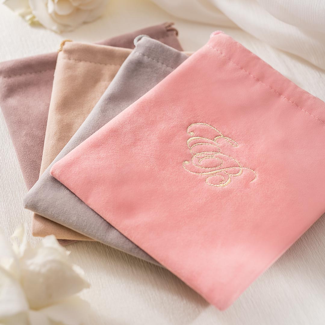 Luxury Embroidered Couple's Monogram Personalised Gift Pouch