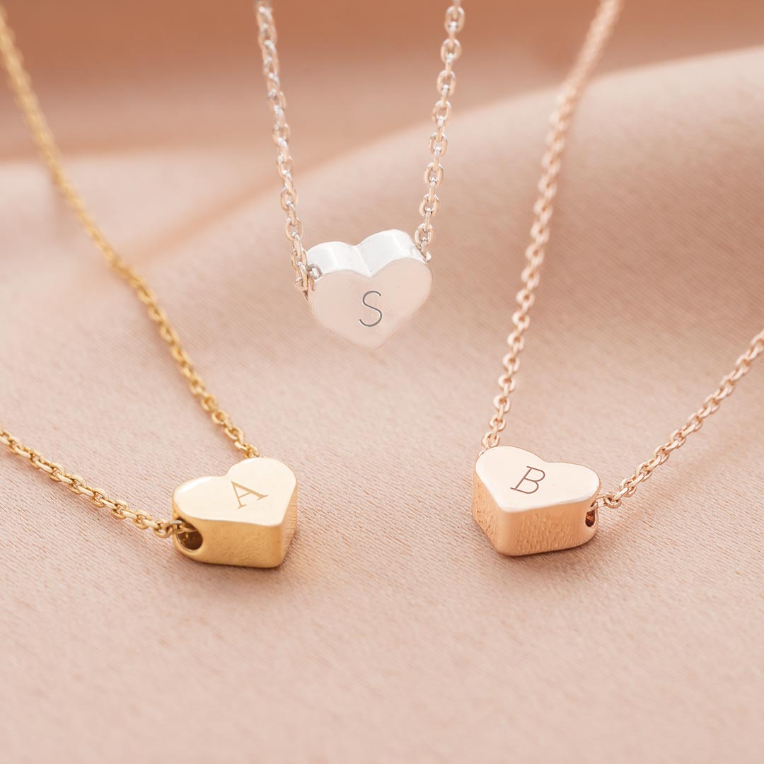 Mini Heart Initial Personalised Necklace