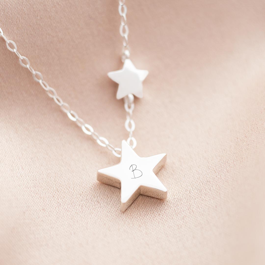 Mini My Lucky Star Personalised Sterling Silver Kids Necklace