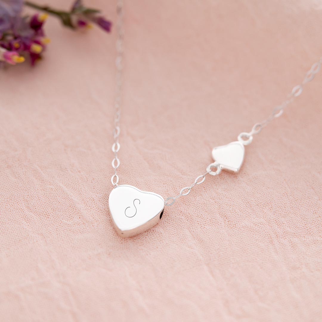 Mini Sterling Silver My Lucky Heart Personalised Necklace