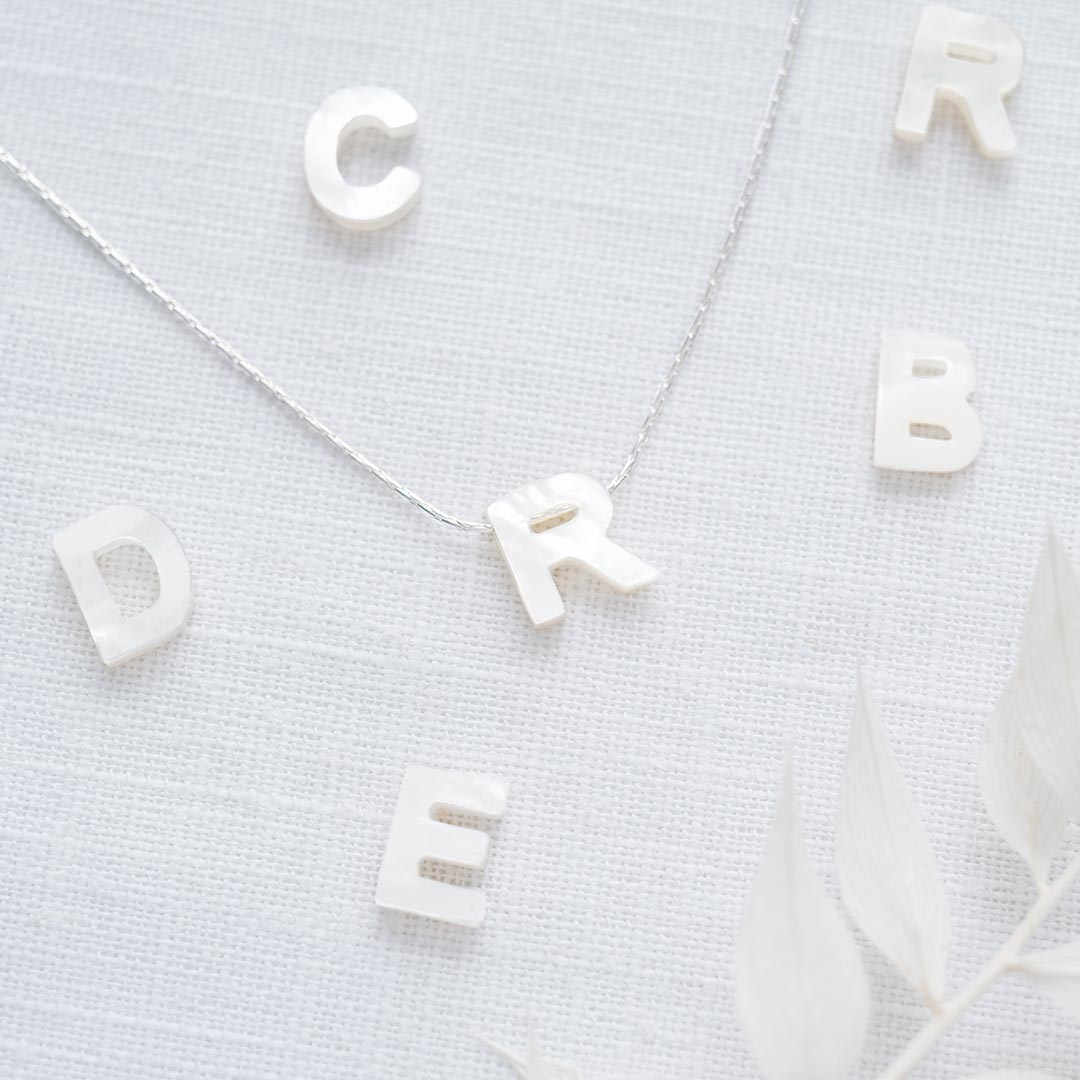 Mother Of Pearl Letter Personalised Necklace