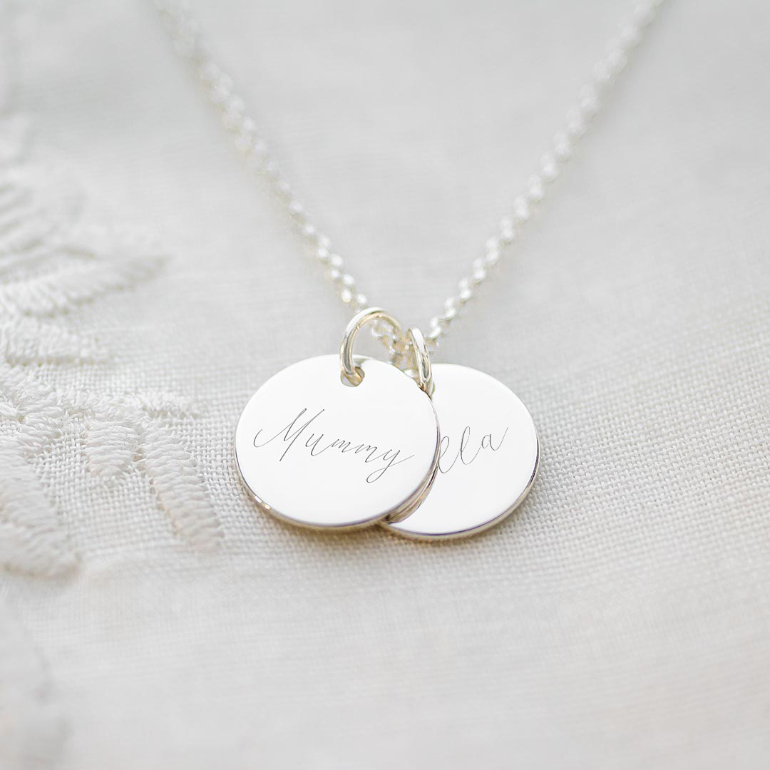 Mum And Me Double Disc Personalised Name Necklace