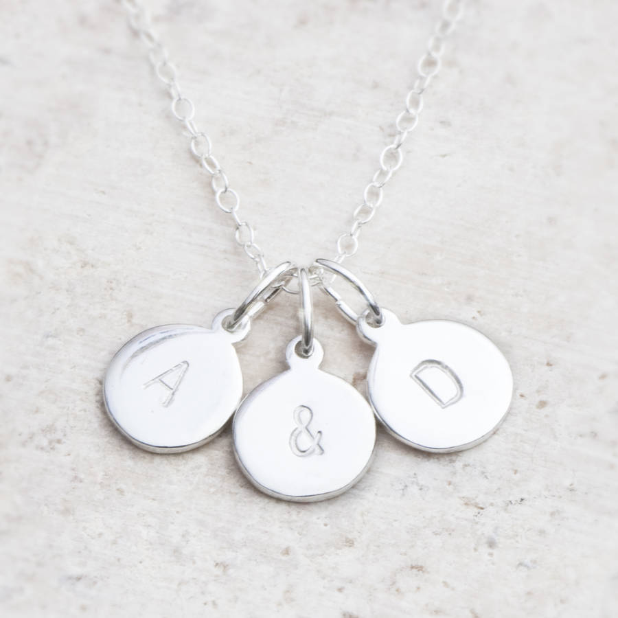 Hand Stamped Silver Charm Personalised Necklace