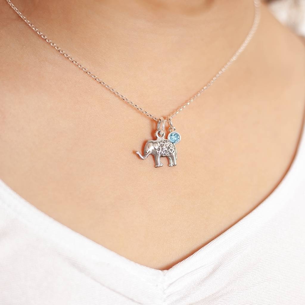 Mini Personalised Sterling Elephant Charm Necklace
