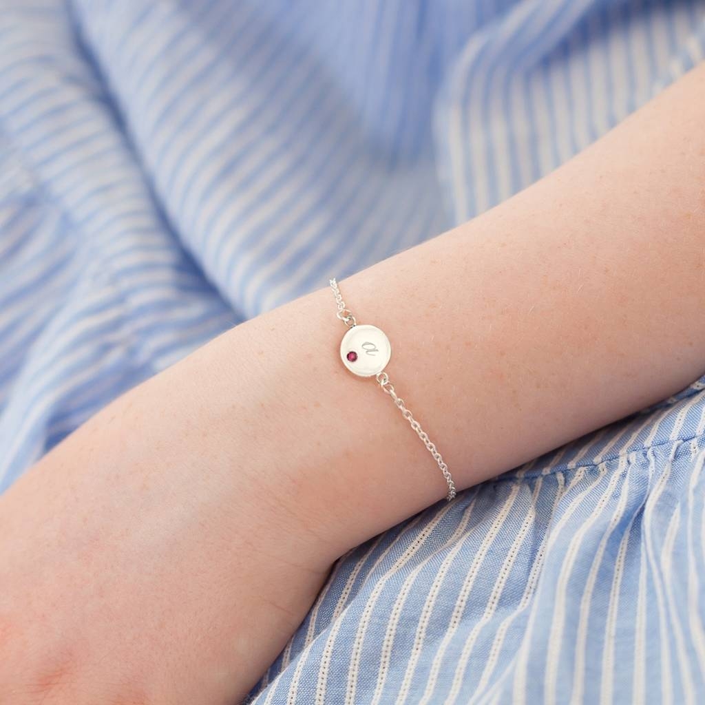 Mini Dotty Initial Disc Personalised Sterling Bracelet 