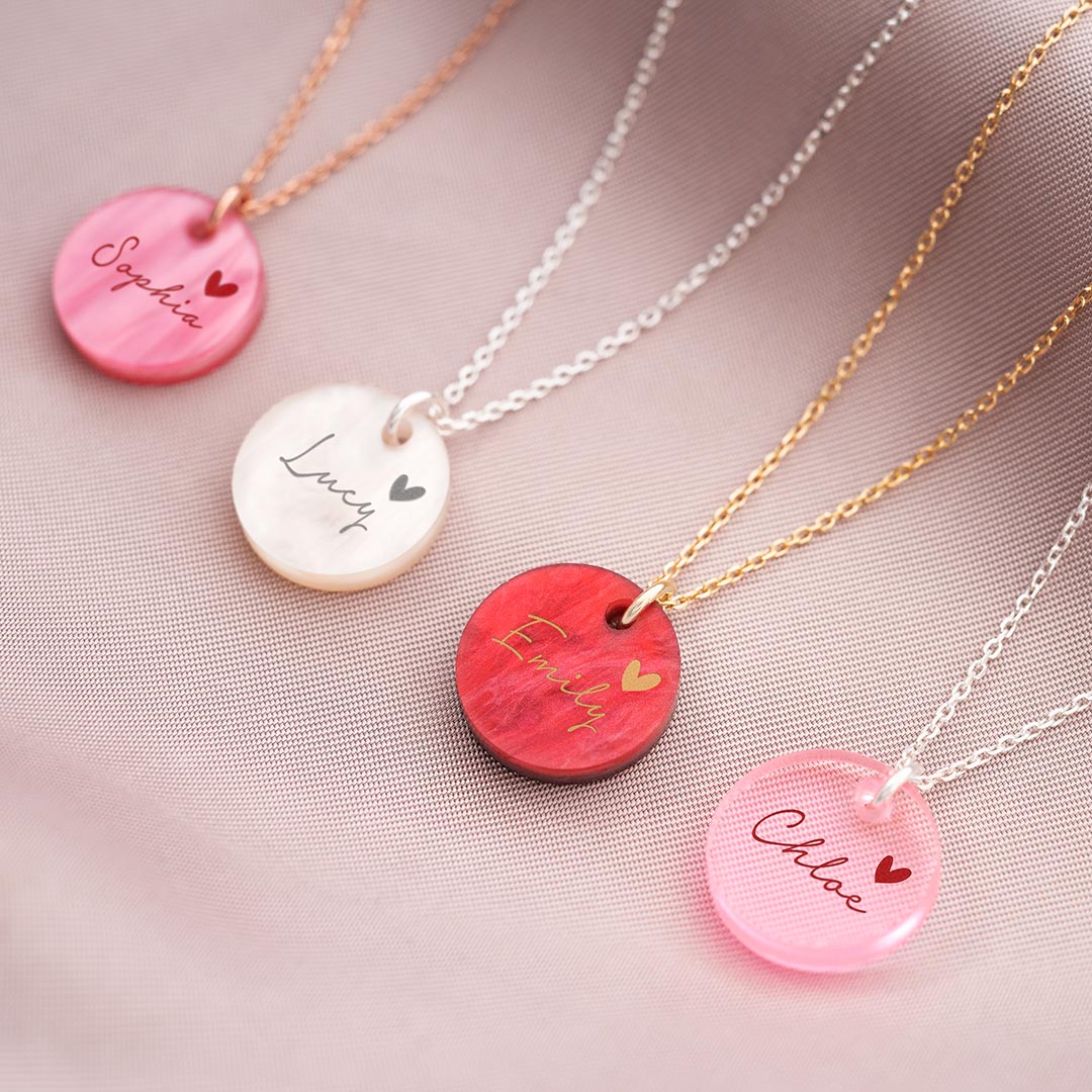 Personalised Acrylic Disc Name Necklace