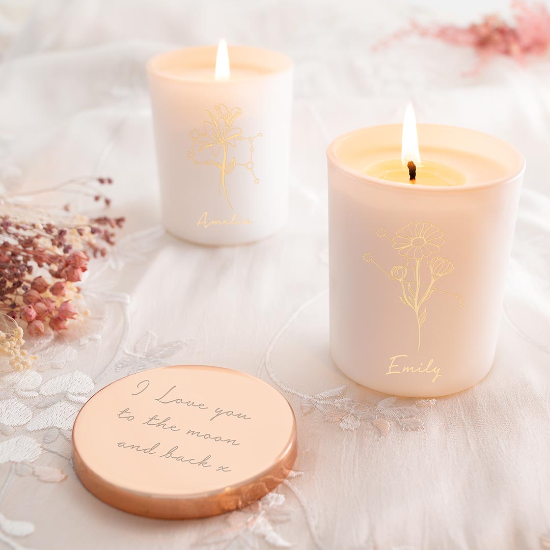 Personalised Birth Flower Constellation Scented Candle