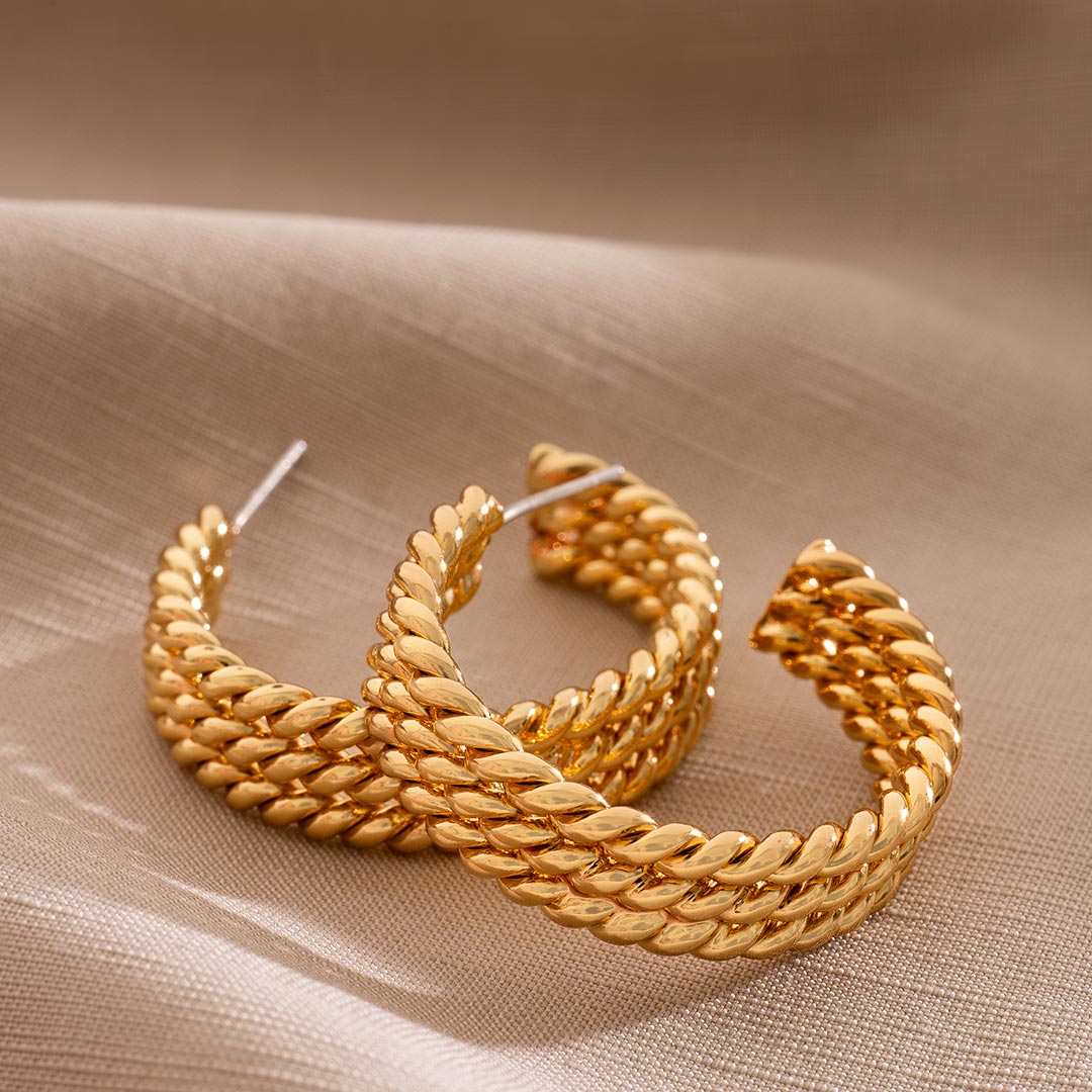 Harper Statement Chain Hoop Earrings