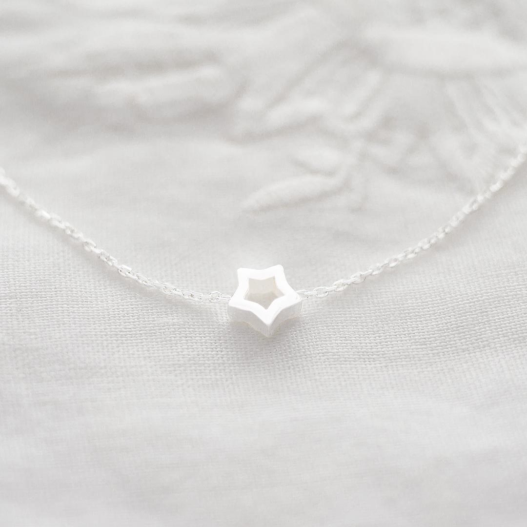 Sterling Silver Cut Out Star Personalised Bracelet
