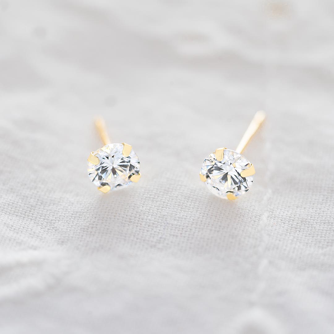 Swarovski Crystal Pure Gold Stud Personalised Earrings