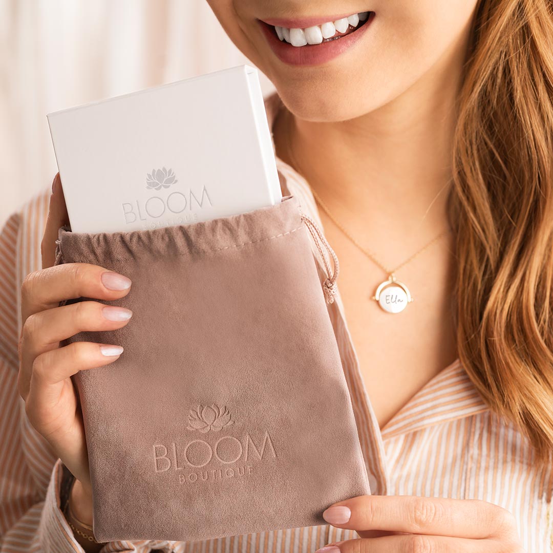 Bloom Boutique Luxury Suede Gift Pouch in Stone